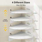 Alsonerbay White Corner Shelf Wall Mount, Large Wooden Shelves - Image 3