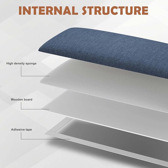 IFNOW Upholstered Wall Mounted Headboard, 3D Soundproof Wall Panels Peel and - Image 3