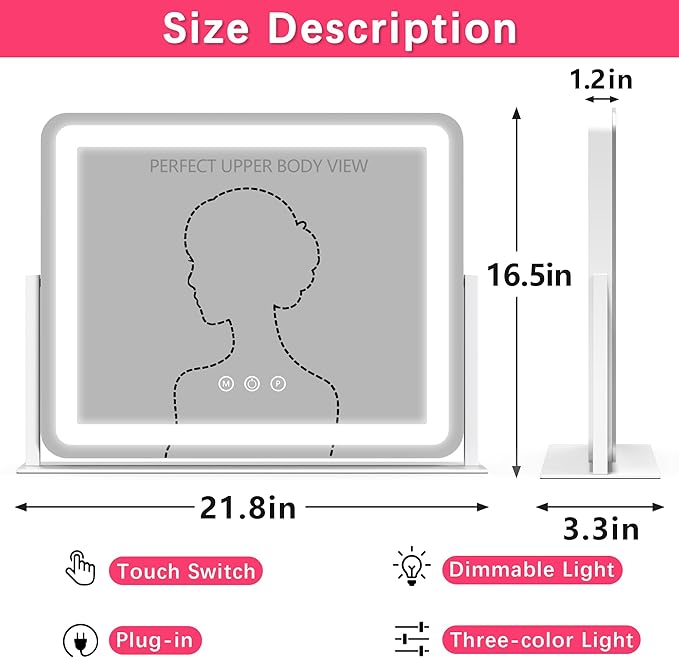 ROLOVE Large Vanity Mirror - Image 2