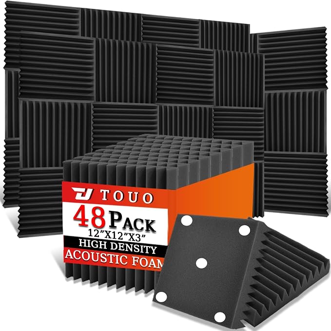 48 Pack Acoustic Panels – Sound Proof Foam Panels by TOUO