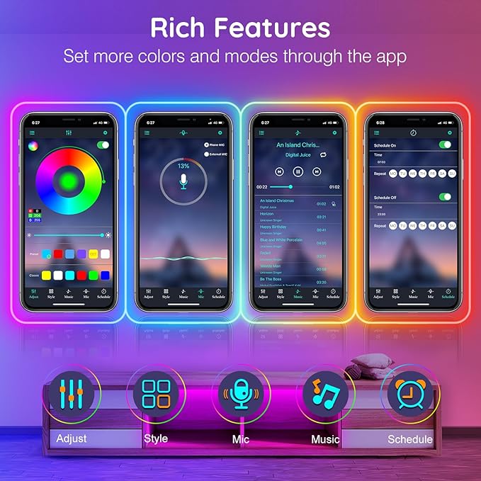 AILBTON 60Ft Neon Rope Lights, Flexible Led Rope Lights Control - Image 6