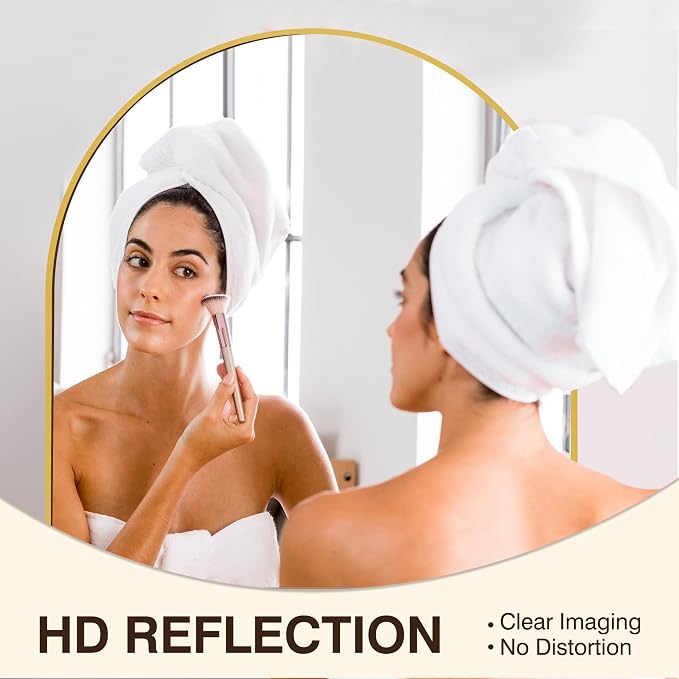 FICTOR Bathroom Mirror for Wall, Arched Vanity Bathroom Mirror for Over Sink - Image 4