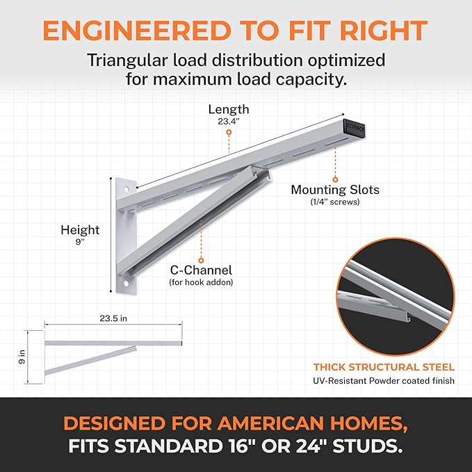 Heavy Duty Metal Brackets for Garage Wall Shelving, Modular Wall Mounted - Image 4