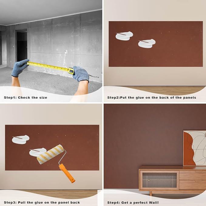 3D Wall Panels - 4PCS 47.2"x23.6" Faux Stone Wall Covering - MCM Modified Clay - Image 5