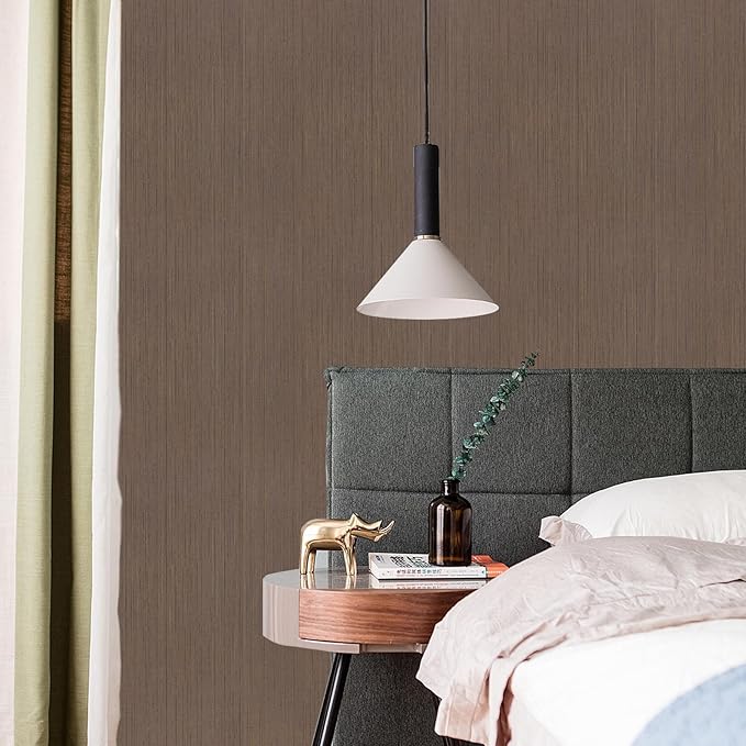 Brown Grasscloth Peel and Stick Wallpaper A Set of 23.6" X 480" Self-Adhesive - Image 2