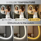 20x28 LED Bathroom Mirror with Lights Irregular, Lighted Bathroom Vanity Mirror - Image 2