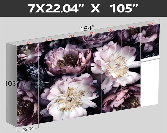 XMPMBM-Purple Peony Floral Fabric Wallpaper Living Room Bedroom Bathroom Wall - Image 4