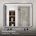 43X36 Inch Black LED Bathroom Mirror - Image 6