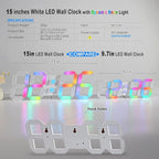 KOSUMOSU LED Wall Clock 15" RGB Digital LED Clock - Image 3