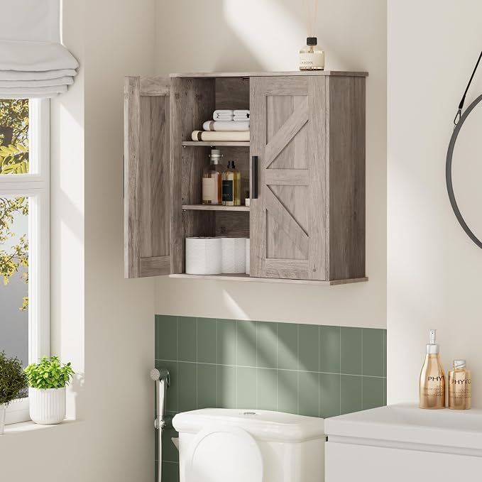Homleke Bathroom Wall Cabinet, Over Toilet Storage Cabinet - Image 2