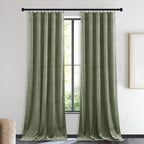 NICETOWN Sage Green Velvet Curtains 90 inches Long 2 Panels, Elegant and Sleek - Image 2