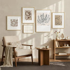 Framed Matisse Abstract Neutral Wall Art, 5 Piece Large Beige Canvas Prints Set - Image 4