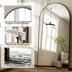 HARRITPURE 71"x30" Arched Full Length Mirror Free Standing Leaning Hanging - Image 4