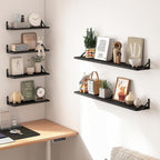 Fixwal Floating Shelves, Width 4.7in Rustic Wood Wall Shelves Set of 8 - Image 6