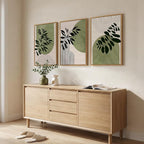 Framed Boho Botanical Wall Art for Living Room, 3 Piece Modern Green Bohemian - Image 2