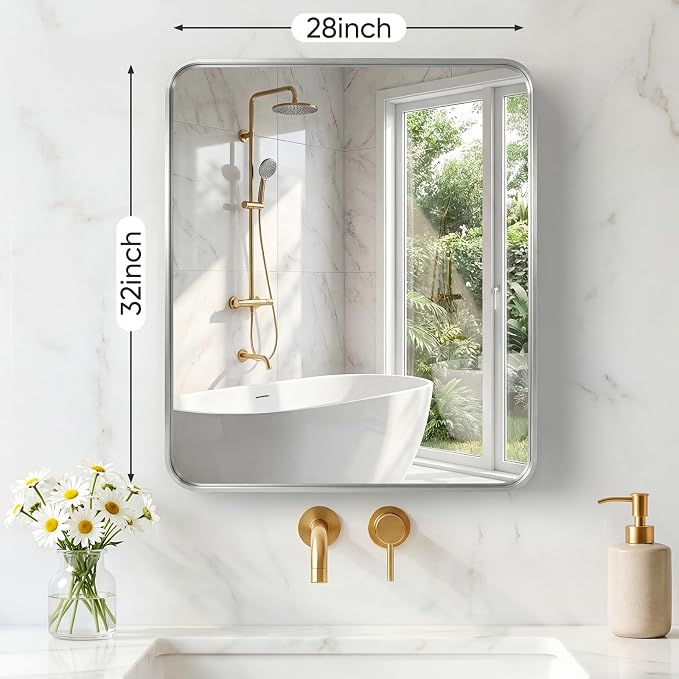 NEWBULIG 28X32 Inch Bathroom Mirror - Image 2