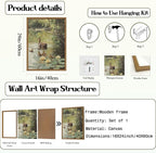 Framed Vintage Duck Canvas Wall Art, Rustic Farmhouse Animal Family Pictures - Image 6