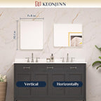 Keonjinn 16 x 20 Inch Brushed Nickel Bathroom Mirrors - Image 8