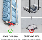 Towel Racks for Bathroom, STWWO Towel Storage for Small Bathroom 22inch - Image 4