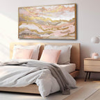 YJYart Canvas Wall Art Gold Living Room Decor Pink Canvas Art Room Decor - Image 3