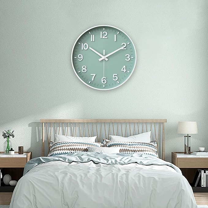 HZDHCLH Wall Clocks Battery Operated, Wall Clock Green, 8 inch Wall Clock - Image 7