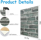 3D Wall Panels Peel and Stick in Green，40 PCS XPE Foam 3D Wallpaper, Faux Brick - Image 2