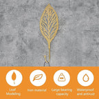 MOROBOR 4Pcs Decorative Leaves Iron Hooks - Image 3