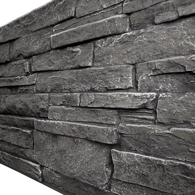 EverStone Acadia Ledge Faux Stone Panel, Graphite Color - Image 7