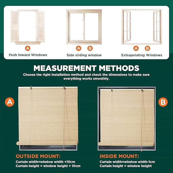 Bamboo Blinds for Interior Windows, Custom Roller Shades for Indoor Window and - Image 7