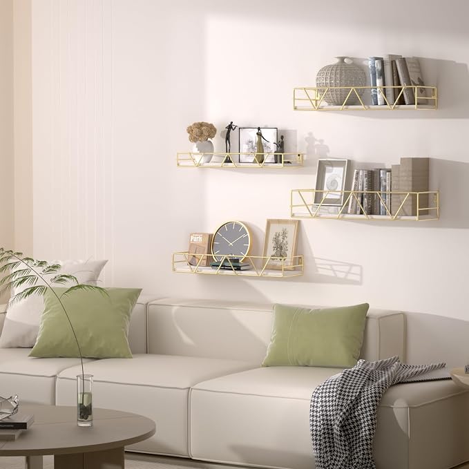 Amaoot Floating Shelves Set of 3, Home Wood Wall Shelf, Farmhouse Shelf - Image 2