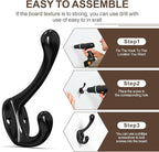 Coat Hooks, 16 Pack Black Metal Heavy Duty Screw-in Wall Hooks - Image 4