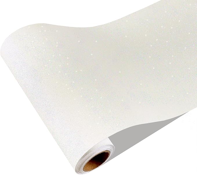 CRE8TIVE Off-White Glitter Wallpaper Border Peel and Stick Wall Border Glitter by CRE8TIVE