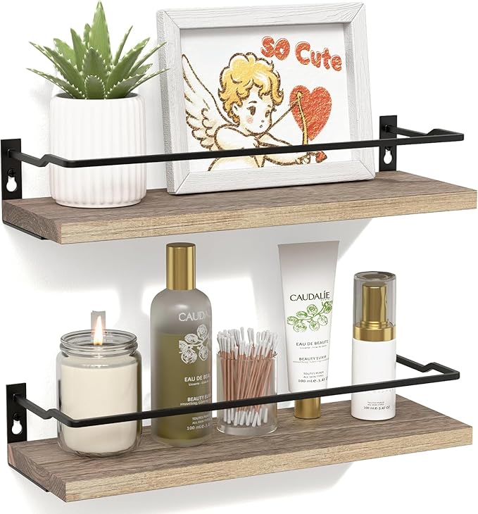 RICHER HOUSE Bathroom Shelves, Guard-Rail Floating Shelves by RicherHouse