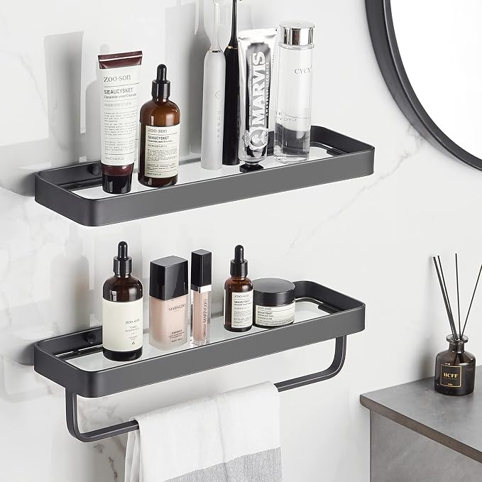 VOLPONE Bathroom Shelves Wall Mounted Glass Shelf - Image 9