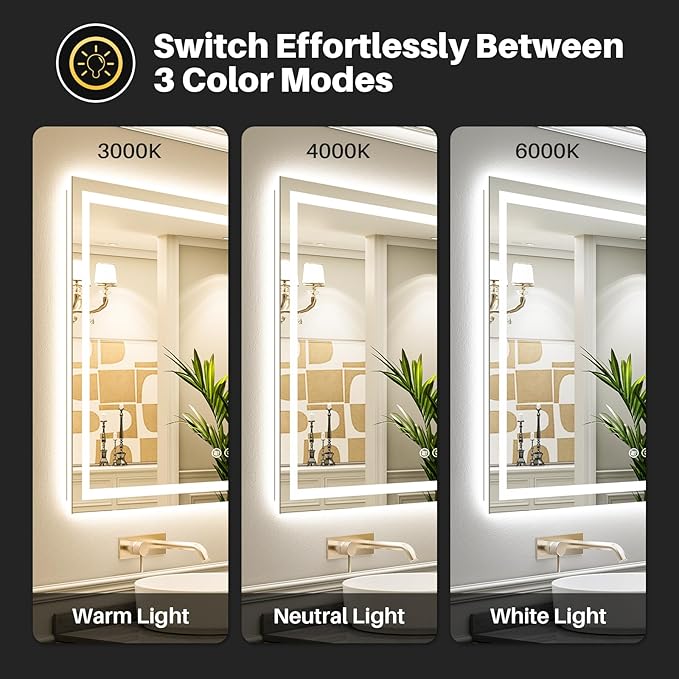 Briivue 60x40 Inch LED Bathroom Mirror - Image 4