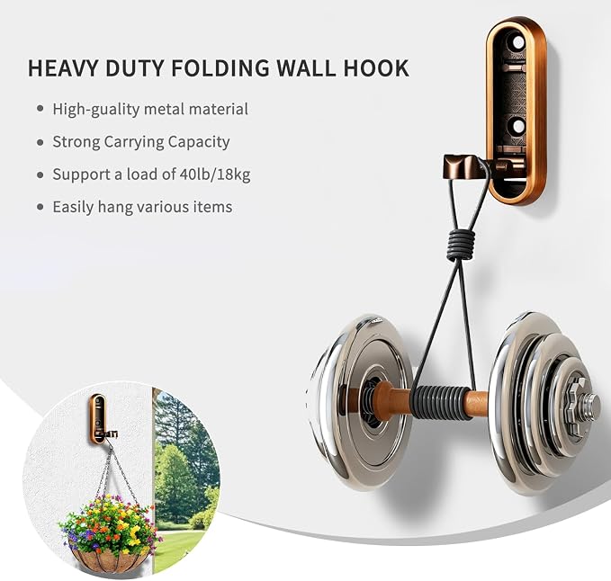 4PCS Foldable Wall Hooks, Flip Down Design - Image 4