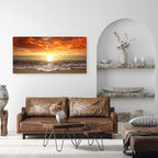 Baisuart-S0198 Canvas Prints Wall Art Sunset Ocean Beach Pictures Photo - Image 8