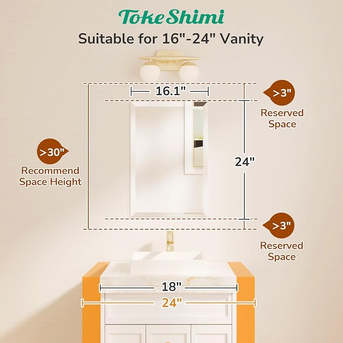 TokeShimi 16x24 Beveled Mirror Bathroom Rectangle, Bathroom Vanity Mirror - Image 2