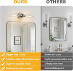 Indoi Brushed Nickel Wall Sconces, Hardwired Bathroom Sconces Vanity Light - Image 2