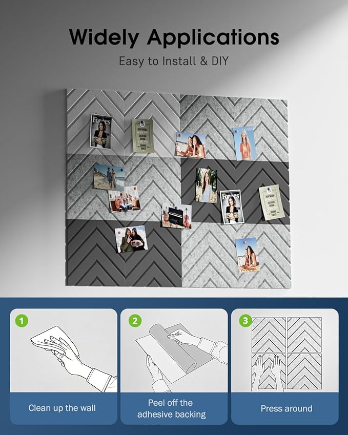 Sound Proof Foam Panels for Walls, 12 Pack Self-Adhesive Acoustic Panels - Image 6