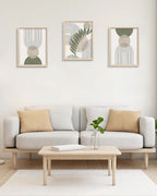 HesenDot Boho Sage Green Framed Wall Art, 12x16in High Framed Design Canvas - Image 6