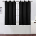 LEMOMO Black Blackout Curtains 42 x 54 Inch Length Set of 2 Panels Grommet by Lemomo
