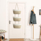 TeoKJ Over the Door Hanging Basket, 3-Tier Woven Cotton Wall-Mounted Storage - Image 5