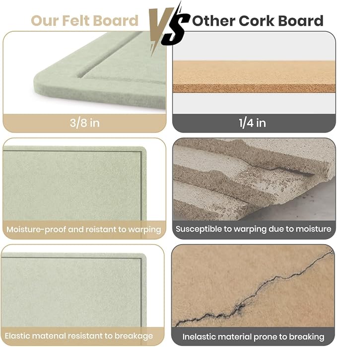 Bulletin Board - 35 x 17.5 inches Decorative Felt Pin Board - Cork Board - Image 7