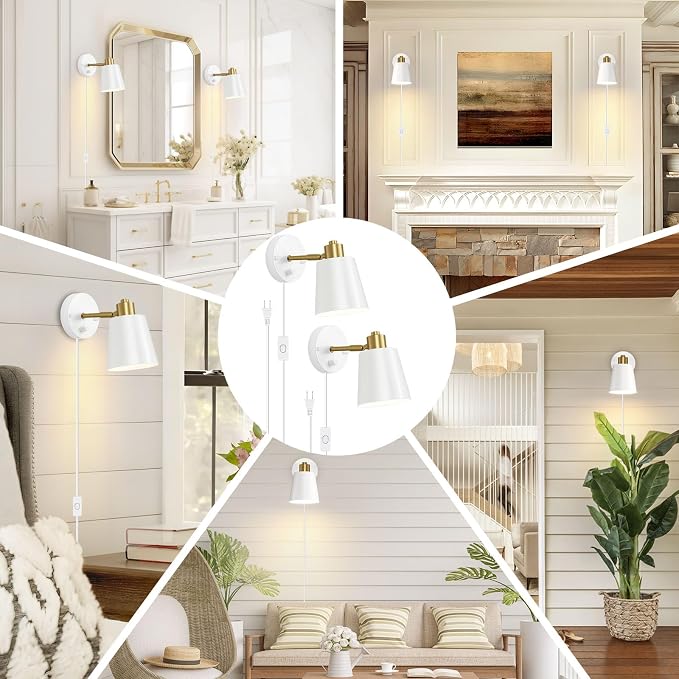 Lomoky Dimmable Wall Sconces Set of 2, Adjustable Angle Wall Lights - Image 7