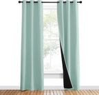 NICETOWN Aqua Blue 100% Blackout Curtain Set, Thermal Insulated & Energy - Image 2