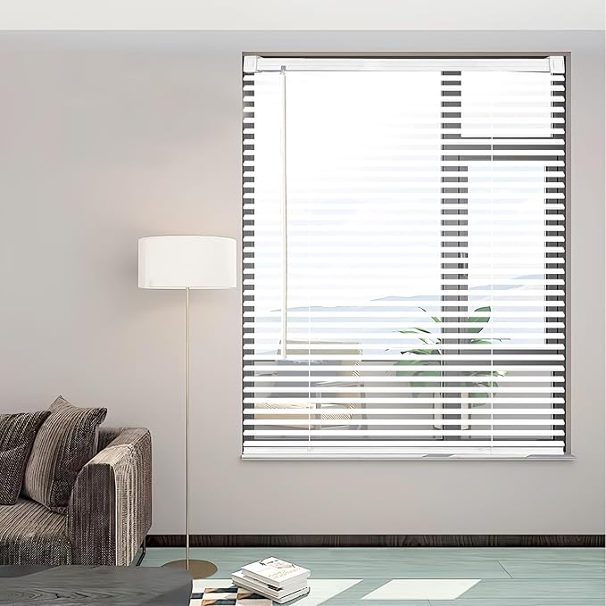 Cordless Vinyl Mini L Blinds 47" W x 64" H, Light Filtering, Arrive 1/2 Inch by Unknown