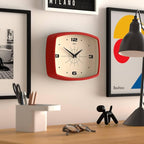 JONES CLOCKS® Movie Wall Clock | Rectangular Retro Clock | 25cm | Red | Cool - Image 5
