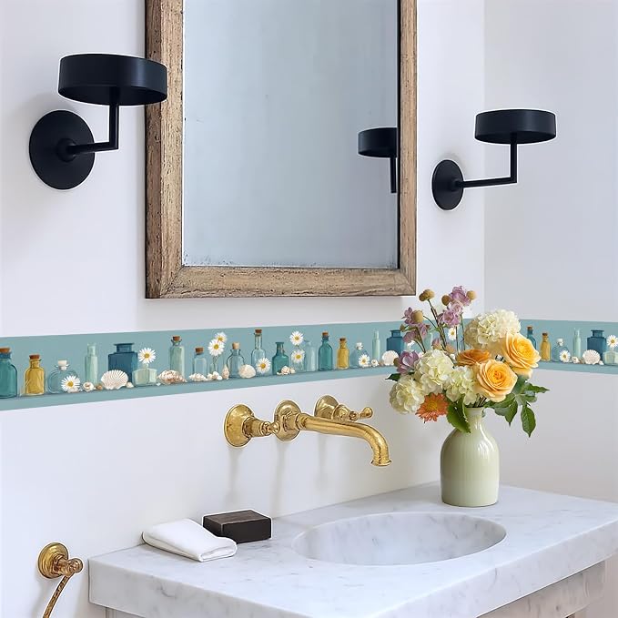Coastal Wallpaper Border 196x4 Inch Peel and Stick Wall Border Self Adhesive - Image 5