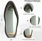 Honyee Full Length Mirror, Flannel Wrapped Wooden Frame Full Body Mirror - Image 5